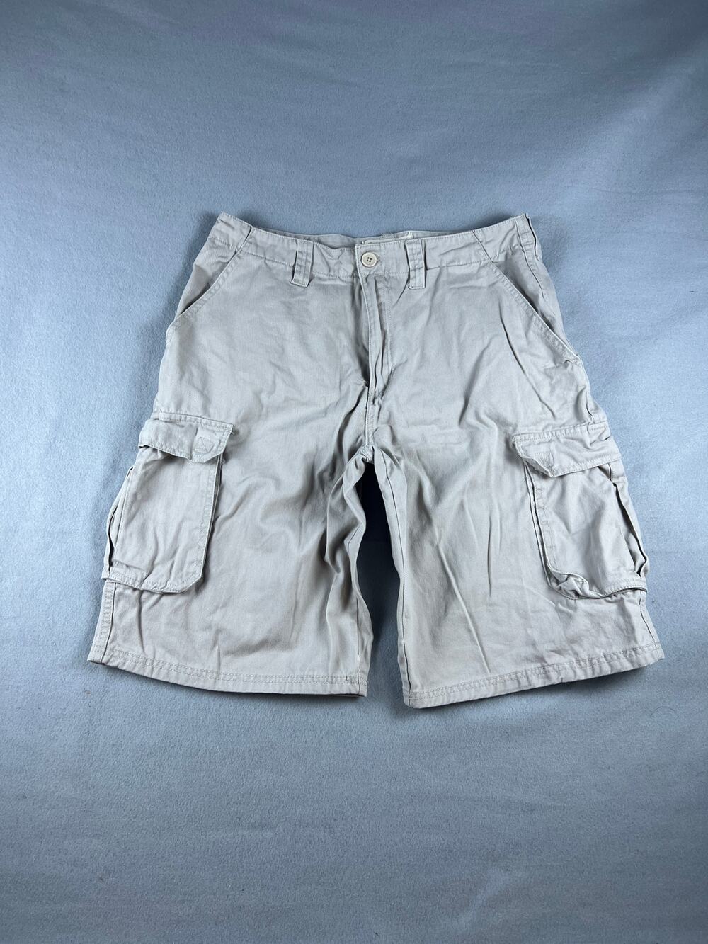 NBN Gear Cargo Shorts Beige Pockets Mens 34 Baggy Fit Summer 2000's Cavas